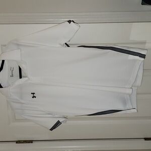 White and Grey Under Armour Golf Polo Men's Large